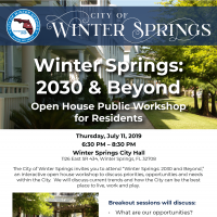 A flyer for the open house public workshop for residents. All information on flyer is found on this web page.
