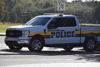 A winter springs police vehicle on the roadway